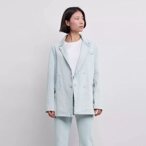 Levi’s NWT Light Blue Denim Winter Sport Coat Double Breasted Blazer Size Small